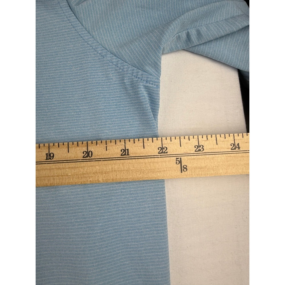 Straight Down Polo Shirt Size M Blue PGA West Performance Microstripe Golf Top - Picture 4 of 5